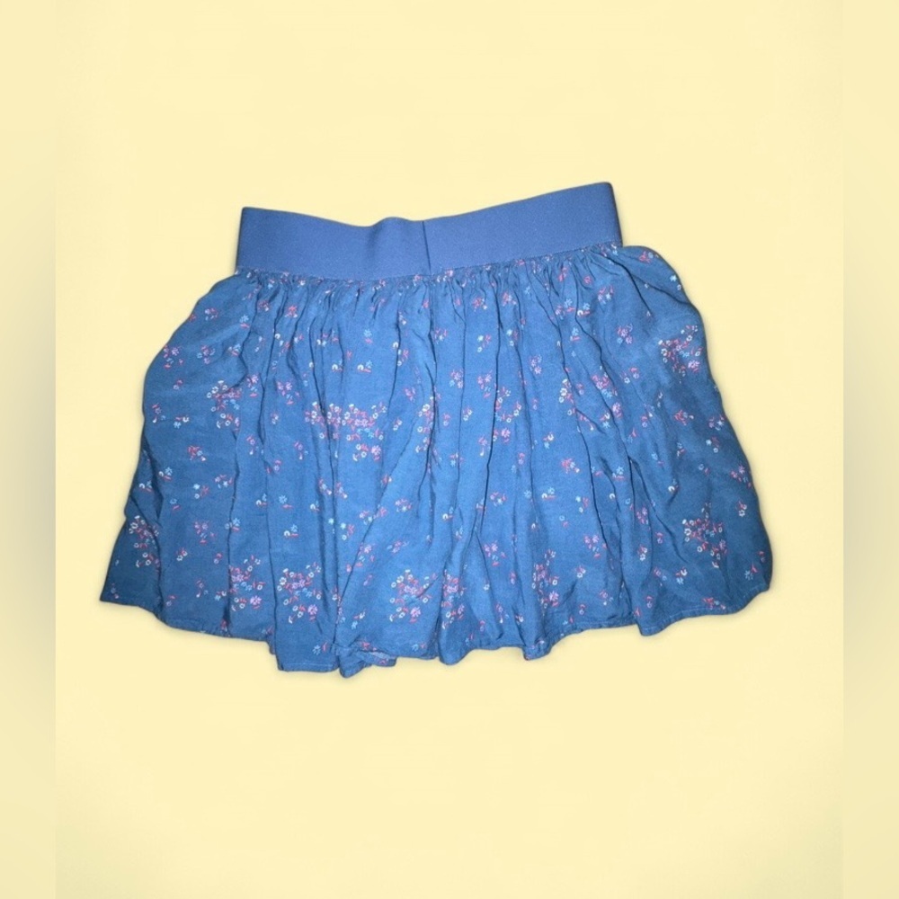 American Eagle Blue Floral Y2K Flowy Skirt Size Small